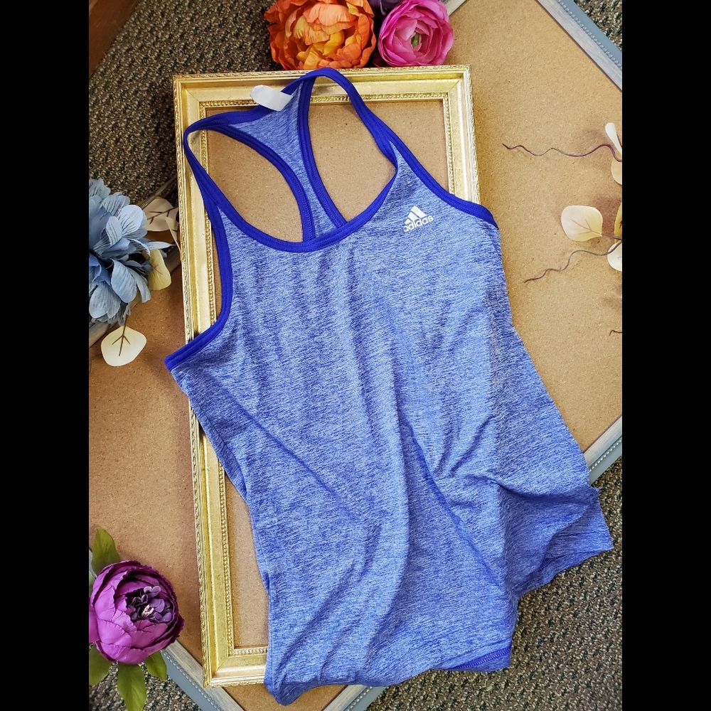 💪2/$15 ADAIDAS Spacedye Blue Racerback Tank
